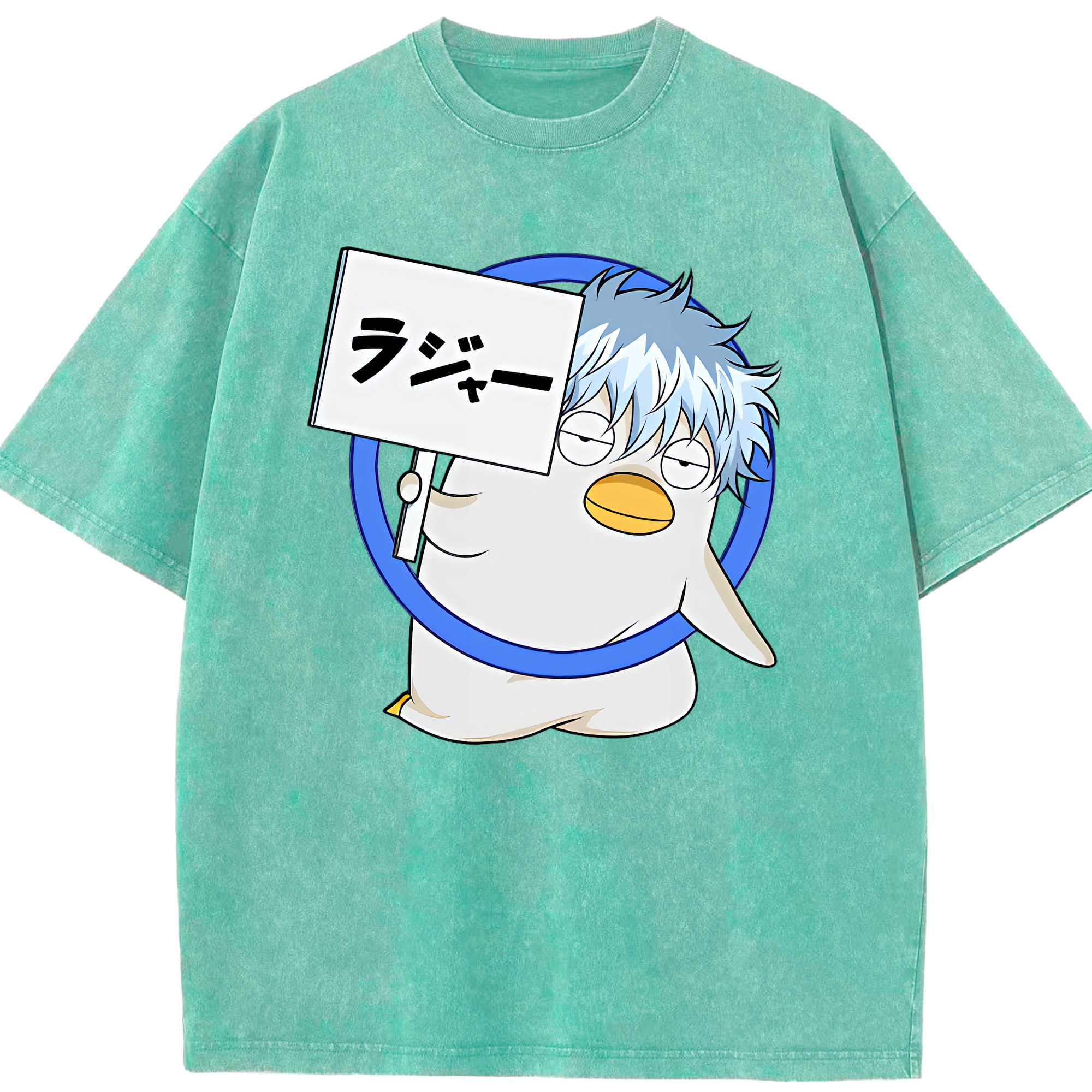 （画像用） ぎんたま 坂田銀時（さかたぎんとき） 神楽 志村新八（しむら しんぱち） GINTAMA Sakata Gintoki Kagura Shimura Shinpachi 綿100% ヴィンテージ風 半袖Tシャツ（フロントプリント）